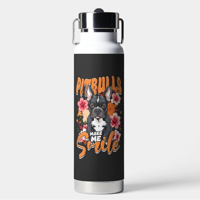 Pitbull Pitbulls Trinkflasche (Vorderseite)