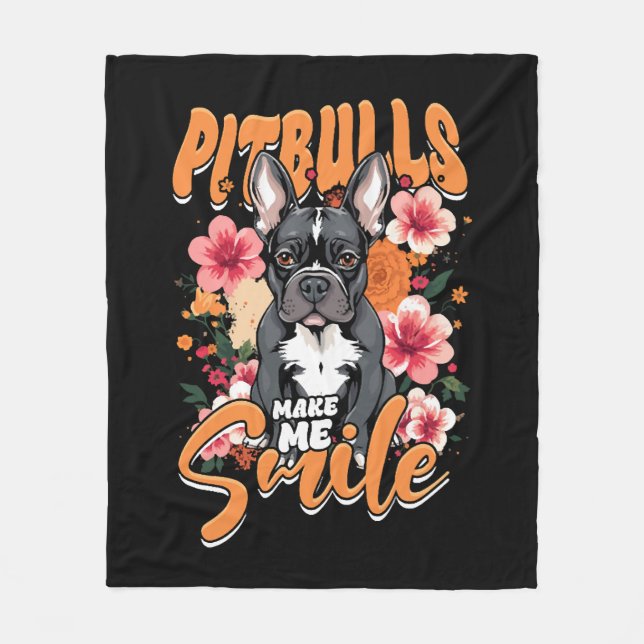 Pitbull Pitbuls Fleecedecke (Vorderseite)