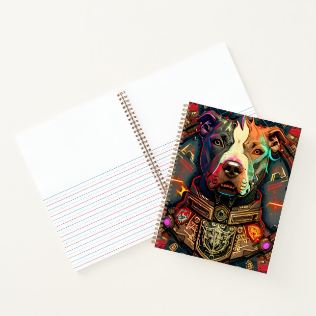 Pitbull " Pittie " Cyberpunk-Notebook Notizbuch (Innenseite)