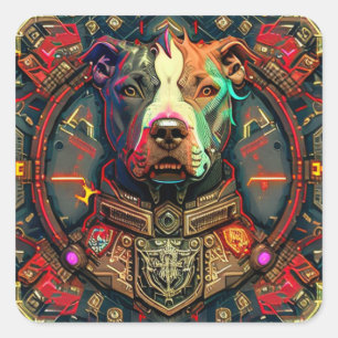 Pitbull " Pittie " Cyberpunk Sticker