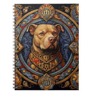 Pitbull " Pittie " Heraldic Medieval Notebook Notizblock
