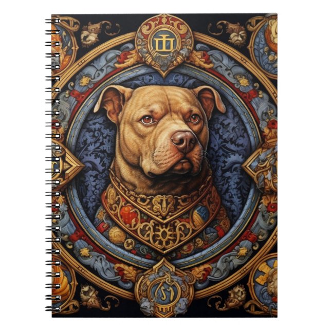 Pitbull " Pittie " Heraldic Medieval Notebook Notizblock (Vorderseite)