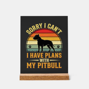 Pitbull plant Vintage-Sonnenuntergang-Hundefreund Acrylschild