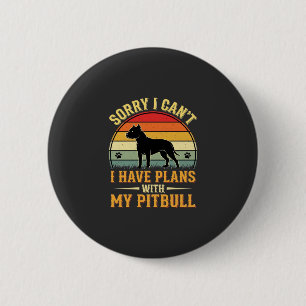 Pitbull plant Vintage-Sonnenuntergang-Hundefreund Button