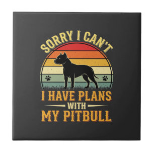 Pitbull plant Vintage-Sonnenuntergang-Hundefreund Fliese