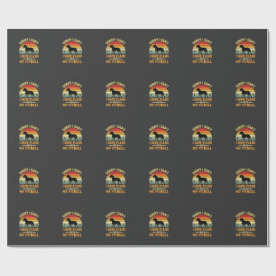 Pitbull plant Vintage-Sonnenuntergang-Hundefreund Geschenkpapier