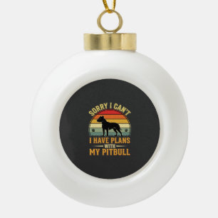 Pitbull plant Vintage-Sonnenuntergang-Hundefreund Keramik Kugel-Ornament