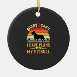 Pitbull plant Vintage-Sonnenuntergang-Hundefreund Keramik Ornament