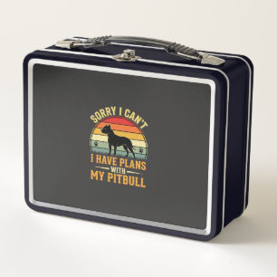 Pitbull plant Vintage-Sonnenuntergang-Hundefreund Metall Brotdose