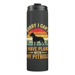 Pitbull plant Vintage-Sonnenuntergang-Hundefreund Thermosbecher