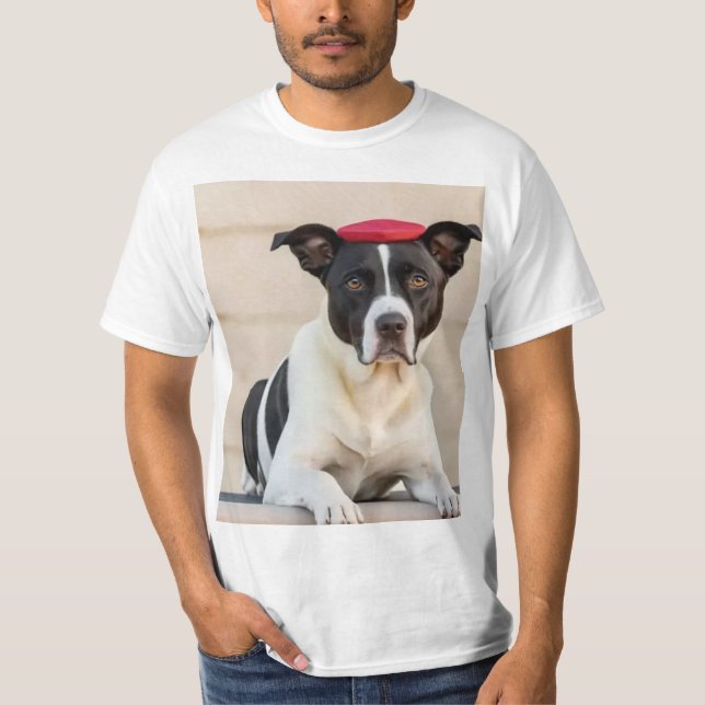 Pitbull Playtime Frisbee Dog T-Shirt (Vorderseite)