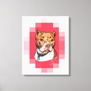 Pitbull... Portraits für Haustiere Leinwanddruck
