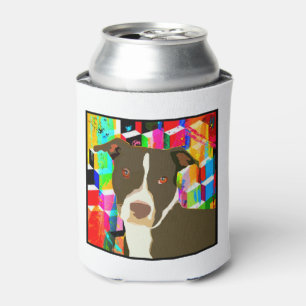 Pitbull Porträt-Pop-Kunst Dosenkühler