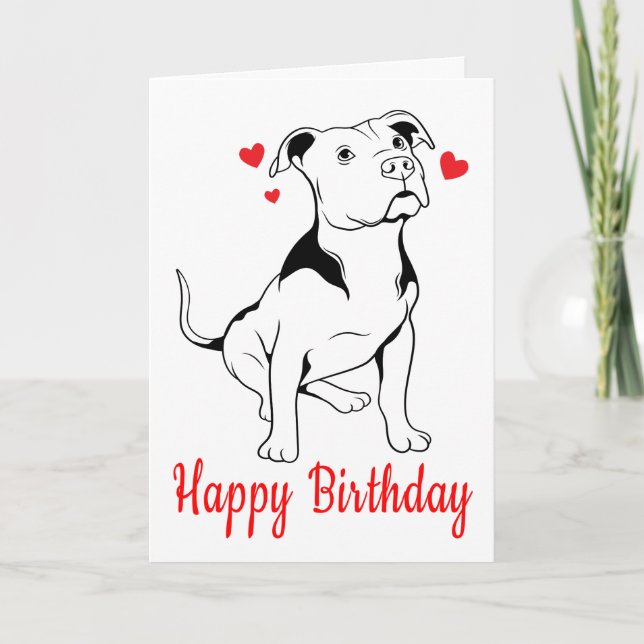 Pitbull Puppy Birthday Pit Bull Dog Liebhaber Karte (Vorderseite)