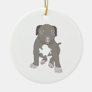 Pitbull Puppy Keramikornament
