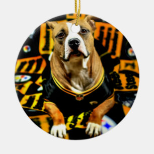 Pitbull Rescue Dog Fanatic Keramik Ornament
