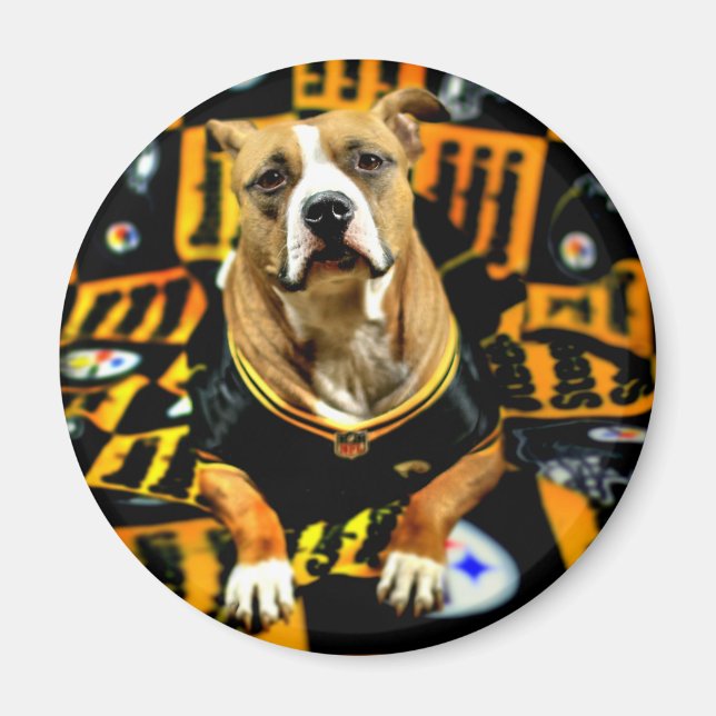 Pitbull Rescue Dog Fanatic Magnet (Vorne)