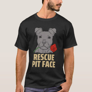 Pitbull Rescue Pit Face Funny Niedlich Pitbull Lie T-Shirt