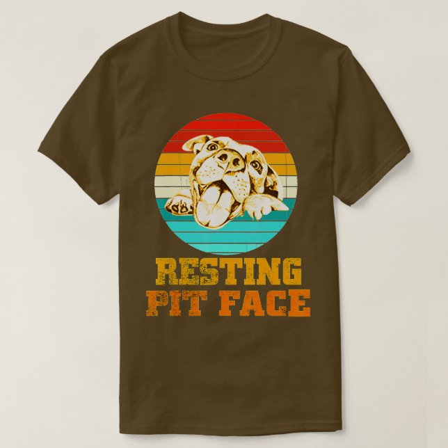 Pitbull-Ruheküche Vintage Pitbull-Hunde Liebe T-Shirt (Design vorne)