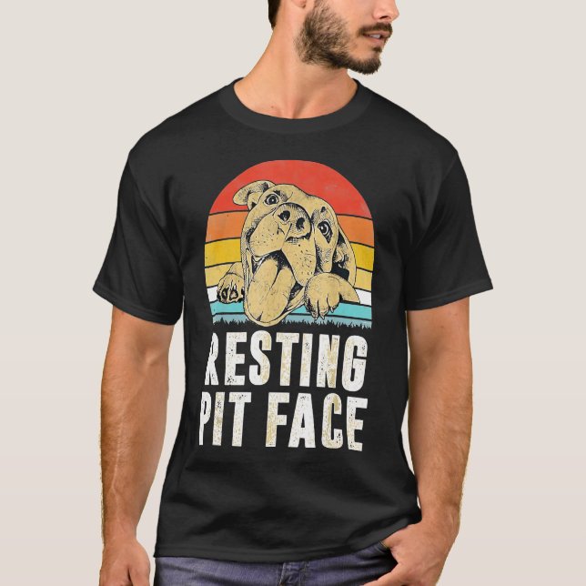 Pitbull-Ruhemodus Vintag T-Shirt (Vorderseite)