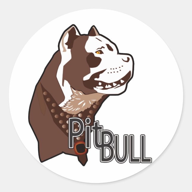 Pitbull Runder Aufkleber (Vorderseite)