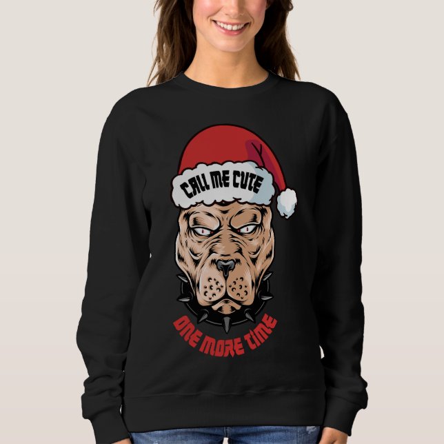 Pitbull Santa Sweatshirt (Vorderseite)