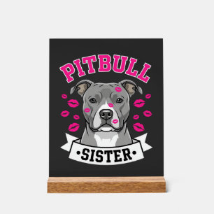 Pitbull-Schwester-Hundefreund-Vektordesign Acrylschild