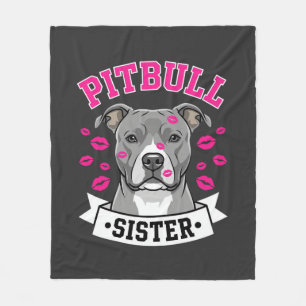Pitbull-Schwester-Hundefreund-Vektordesign Fleecedecke