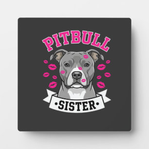 Pitbull-Schwester-Hundefreund-Vektordesign Fotoplatte