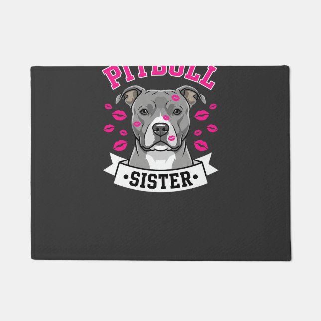 Pitbull-Schwester-Hundefreund-Vektordesign Fußmatte (Vorderseite)
