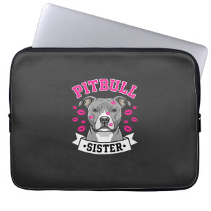 Pitbull-Schwester-Hundefreund-Vektordesign Laptopschutzhülle