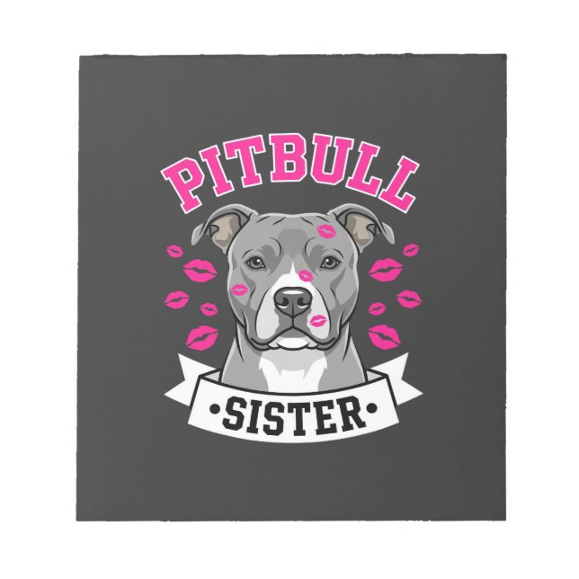 Pitbull-Schwester-Hundefreund-Vektordesign Notizblock (Vorderseite)
