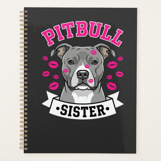 Pitbull-Schwester-Hundefreund-Vektordesign Planer (Vorderseite)
