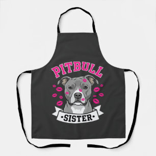 Pitbull-Schwester-Hundefreund-Vektordesign Schürze
