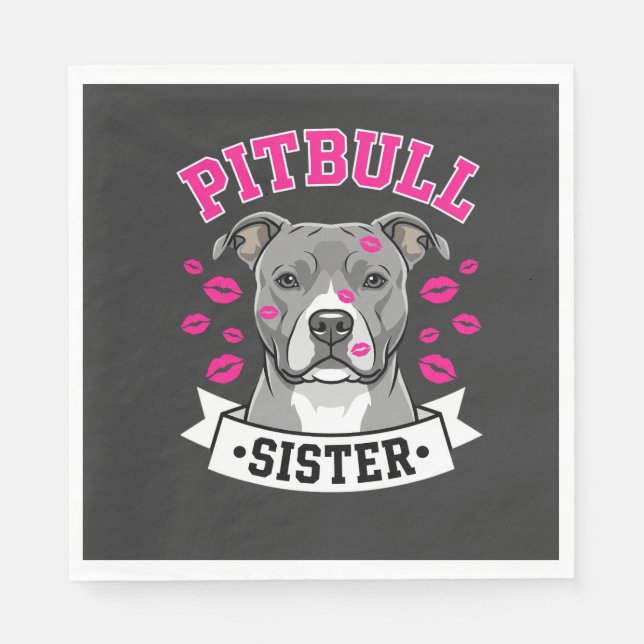 Pitbull-Schwester-Hundefreund-Vektordesign Serviette (Vorderseite)