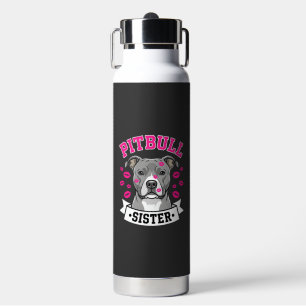 Pitbull-Schwester-Hundefreund-Vektordesign Trinkflasche