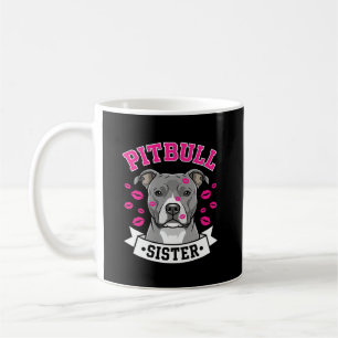 Pitbull-Schwester-Hundeliebhaber-Vektordesign Kaffeetasse
