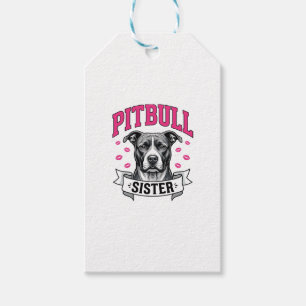 Pitbull-Schwester Vintage-Hundefreund Vektor-Desig Geschenkanhänger
