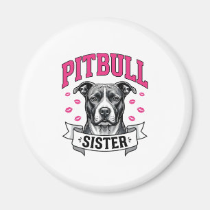 Pitbull-Schwester Vintage-Hundefreund Vektor-Desig Magnet