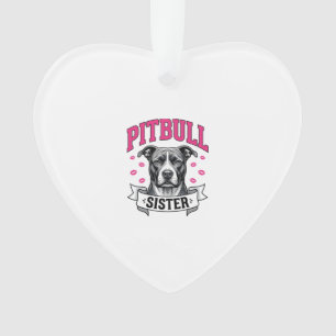 Pitbull-Schwester Vintage-Hundefreund-Vektor-Desig Ornament