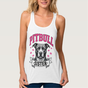 Pitbull-Schwester Vintage-Hundefreund Vektor-Desig Tank Top