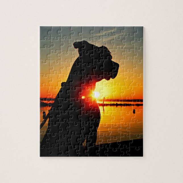 Pitbull-Sonnenaufgang Puzzle (Vertikal)
