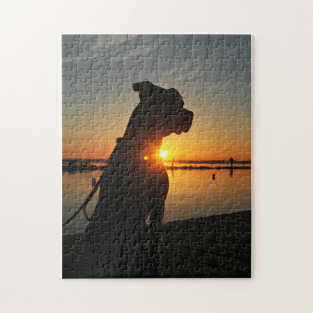 Pitbull Sonnenaufgang-Puzzlespiel Puzzle (Vertikal)