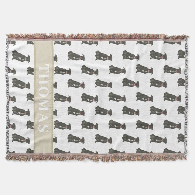 Pitbull Staffy (Black) Blue & White Decke (Vorderseite)