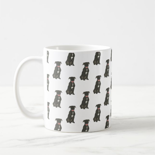Pitbull Staffy (schwarz) Kaffeetasse (Links)