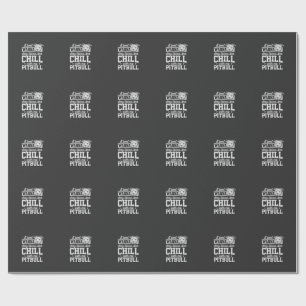 Pitbull Stay Home And Chill Design Geschenkpapier