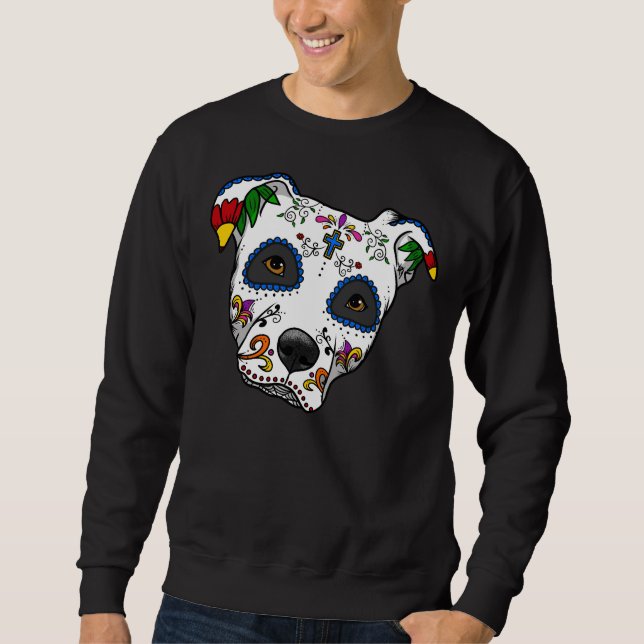 Pitbull Sugar Skull Sweatshirt (Vorderseite)