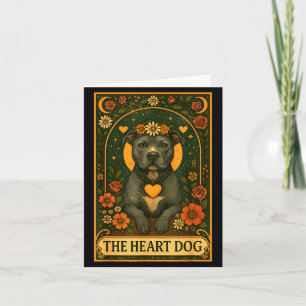 Pitbull Tarotkarte Vintage Süßer Pit Bull Das Herz Karte
