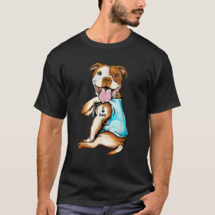 Pitbull Tattoos I Liebe Vater Sitzen Gift Pater s T-Shirt