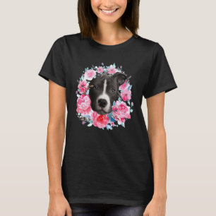 Pitbull Terrier Blumenkranz für Hunde Mama T-Shirt